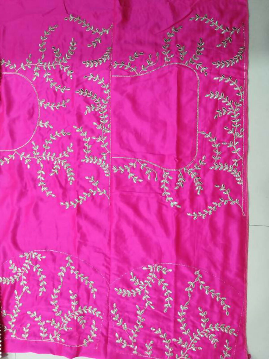 Jyoti Fashion Glamorous Rani Pink Chapat Zari and Dori Embroidered Malai Satin Silk Lehenga Choli with Dupatta