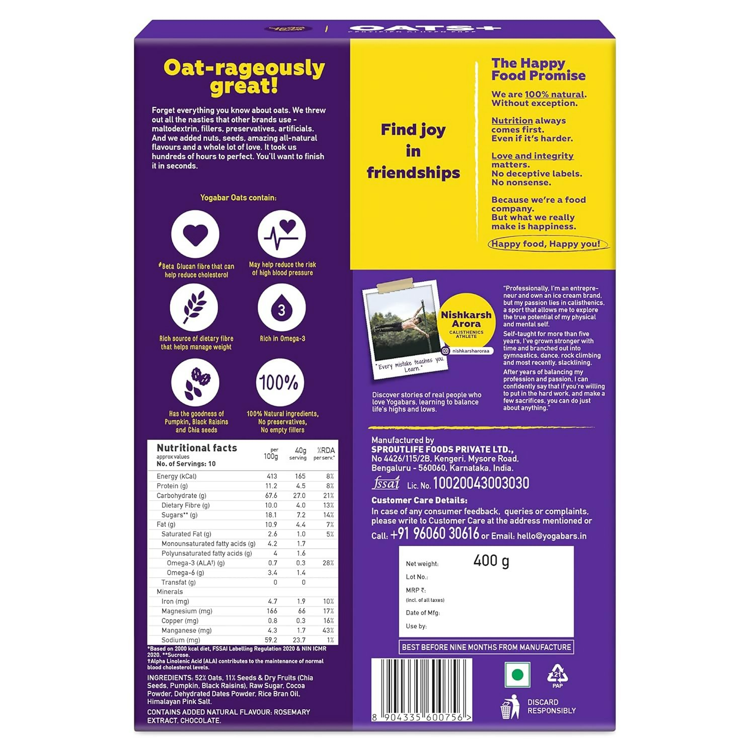 Yoga Bar Multigrain Energy Snack Bars - Dark Chocolate Flavour Premium Super Oats Combo - Distacart