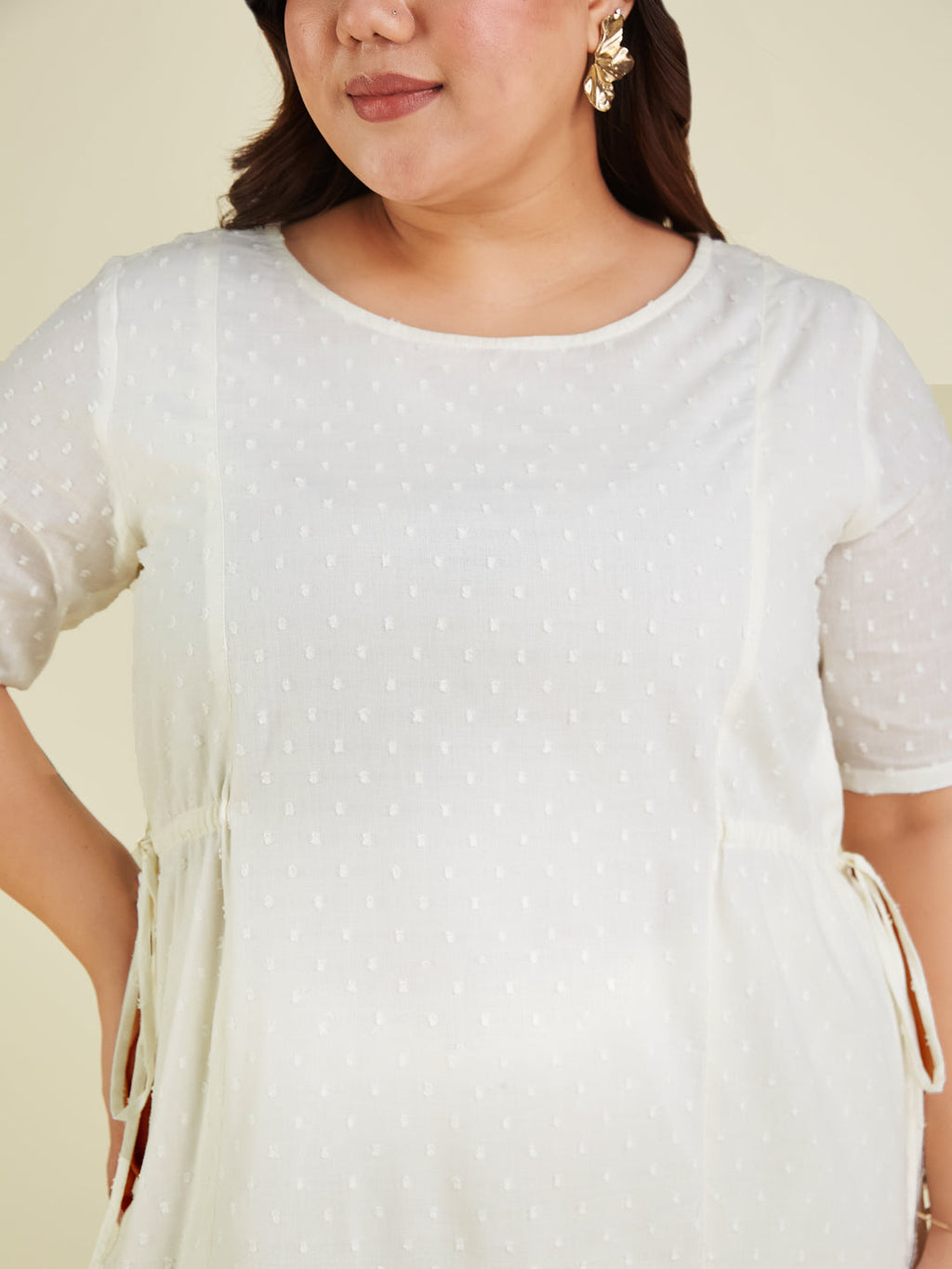 Janasya Light Dobby Cotton Self Design A-Line Kurta Set - Distacart
