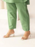 Janasya Dark Cotton Solid A-Line Top & Bottom Set - Distacart