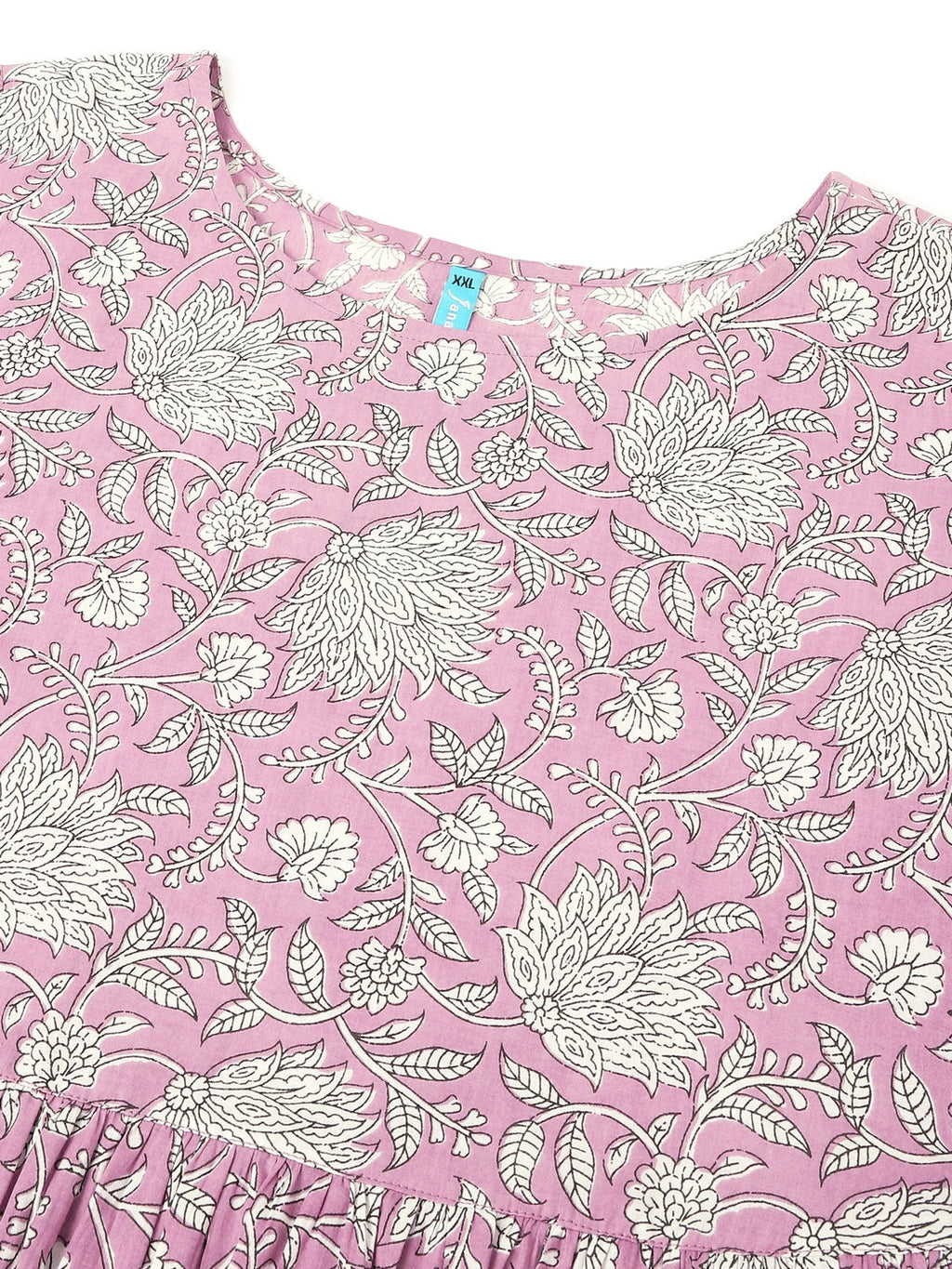 Janasya Light Cotton Floral Tiered Dress - Distacart