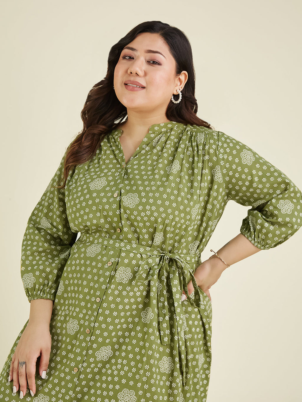 Janasya Dark Cotton Floral A-Line Dress - Distacart