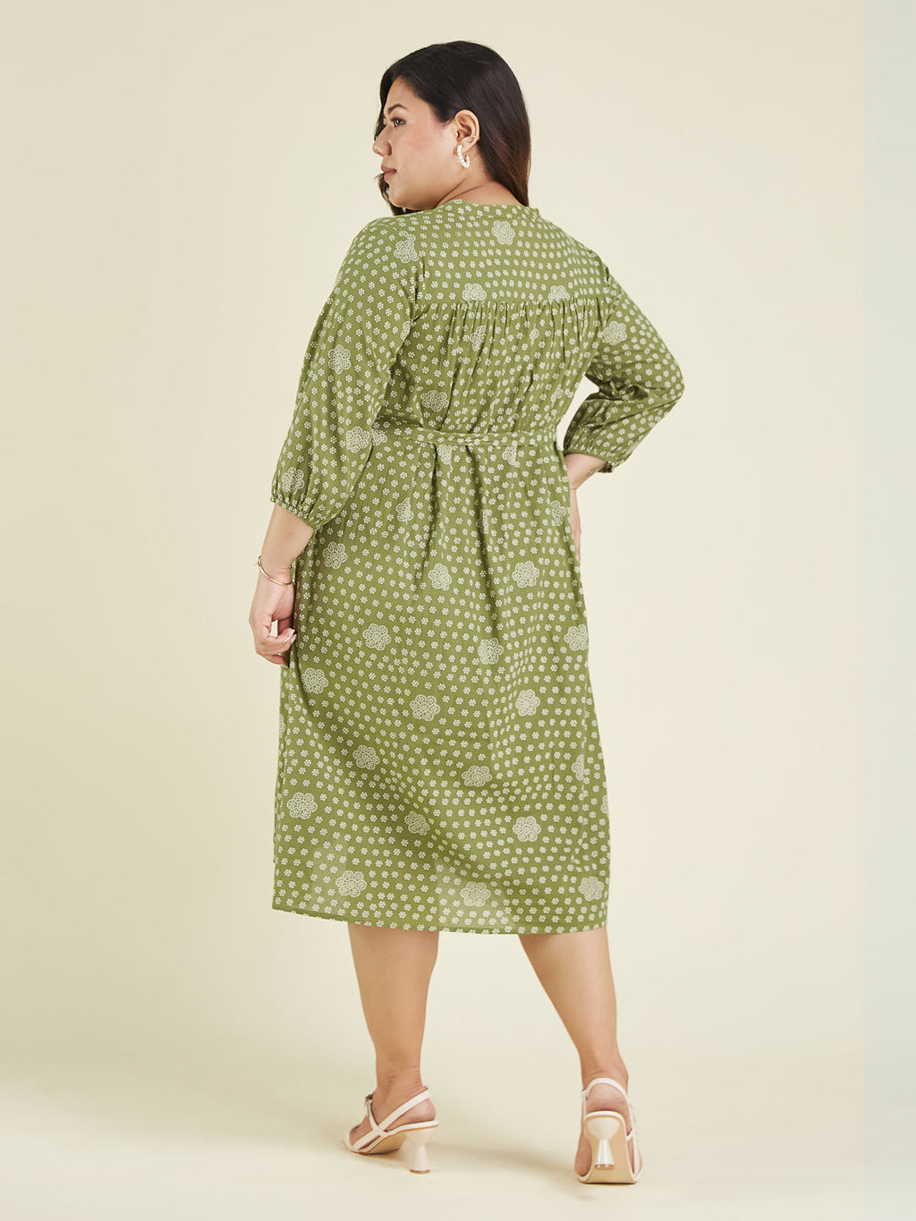 Janasya Dark Cotton Floral A-Line Dress - Distacart
