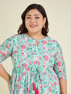 Janasya Light Georgette Floral Fit & Flare Dress - Distacart