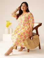 Janasya Light Cotton Floral A-Line Kurta Set - Distacart