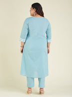 Janasya Light Cotton Embroidered A-Line Kurta Set - Distacart