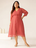 Janasya Light Dobby Chiffon Self Design A-Line Kurta - Distacart