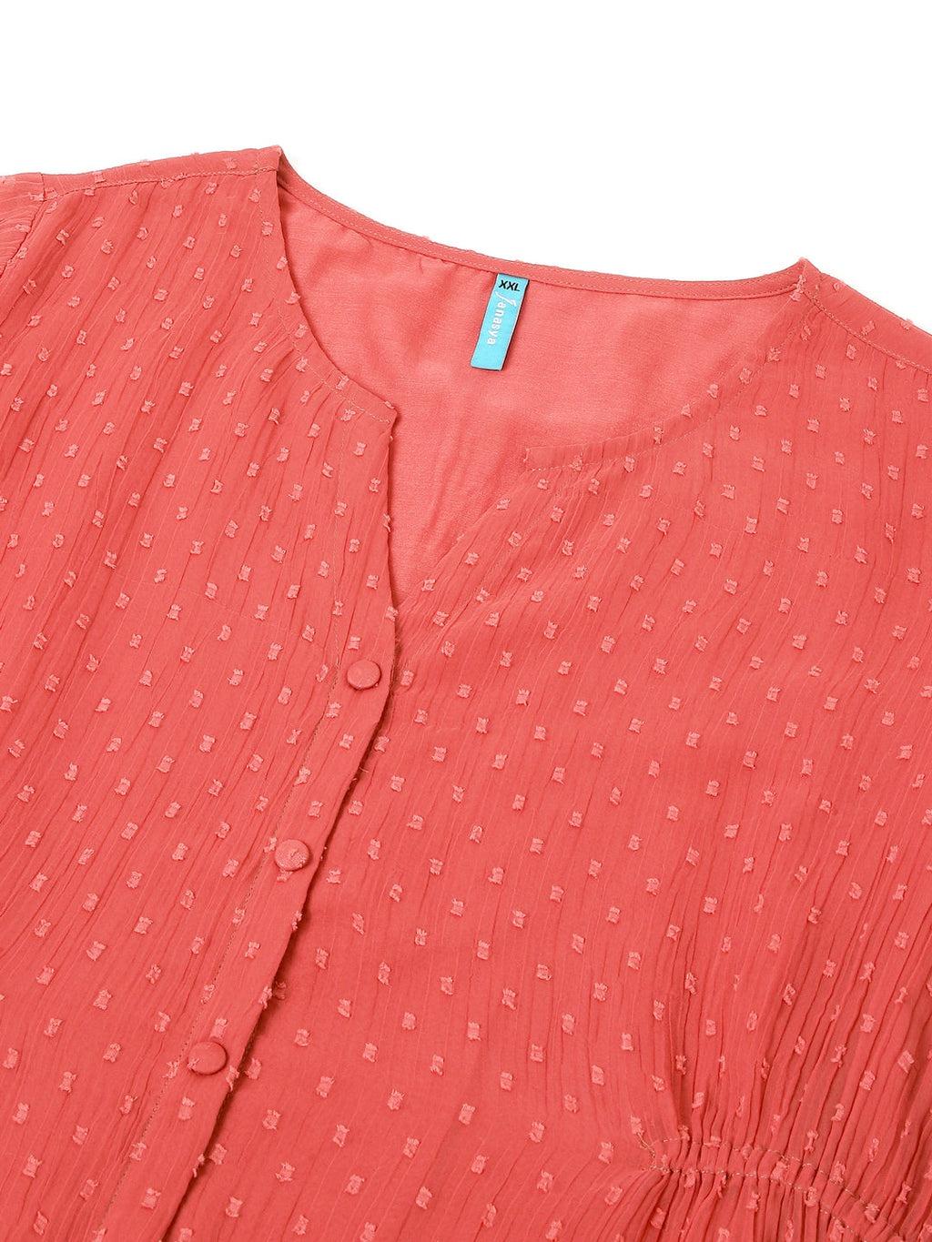 Janasya Light Dobby Chiffon Self Design A-Line Kurta - Distacart