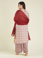 Janasya Light Georgette Yoke Embroidery A-Line Kurta Set - Distacart
