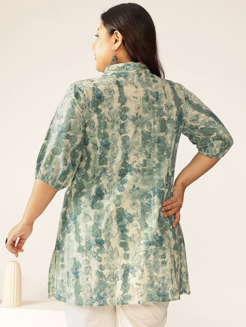 Janasya Dark Cotton Tie & dye Straight Tunic - Distacart