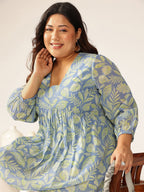 Janasya Bright Georgette Tropical A-Line Tunic - Distacart