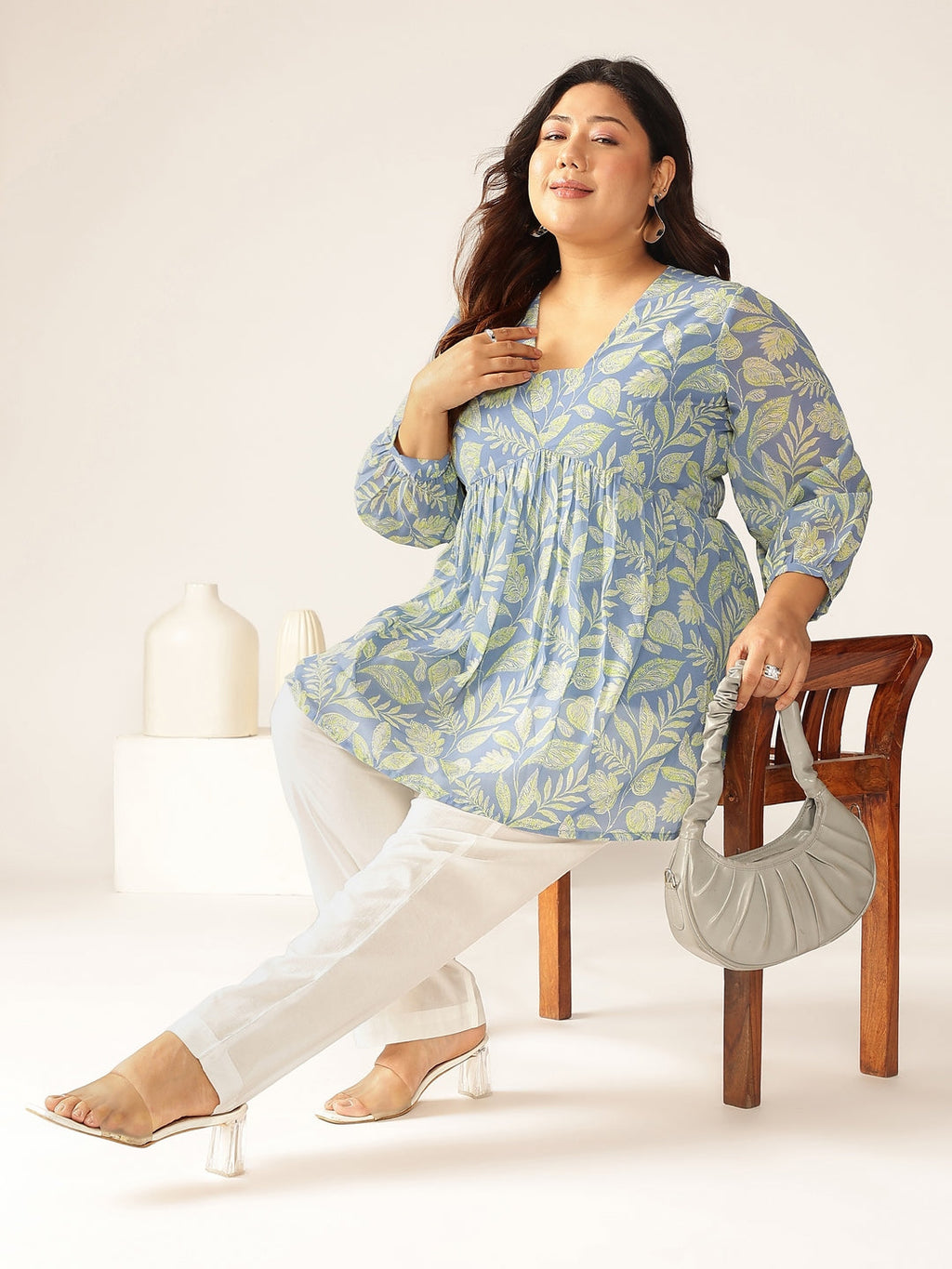 Janasya Bright Georgette Tropical A-Line Tunic - Distacart