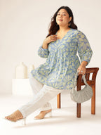 Janasya Bright Georgette Tropical A-Line Tunic - Distacart