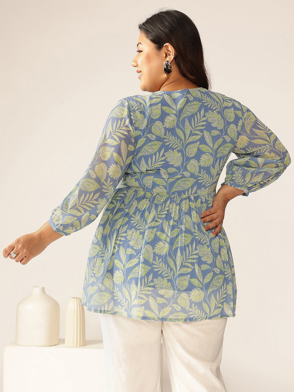 Janasya Bright Georgette Tropical A-Line Tunic - Distacart