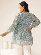 Janasya Bright Georgette Tropical A-Line Tunic - Distacart