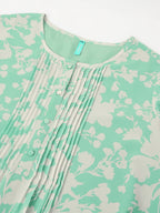 Janasya Light Georgette Floral A-Line Tunic - Distacart