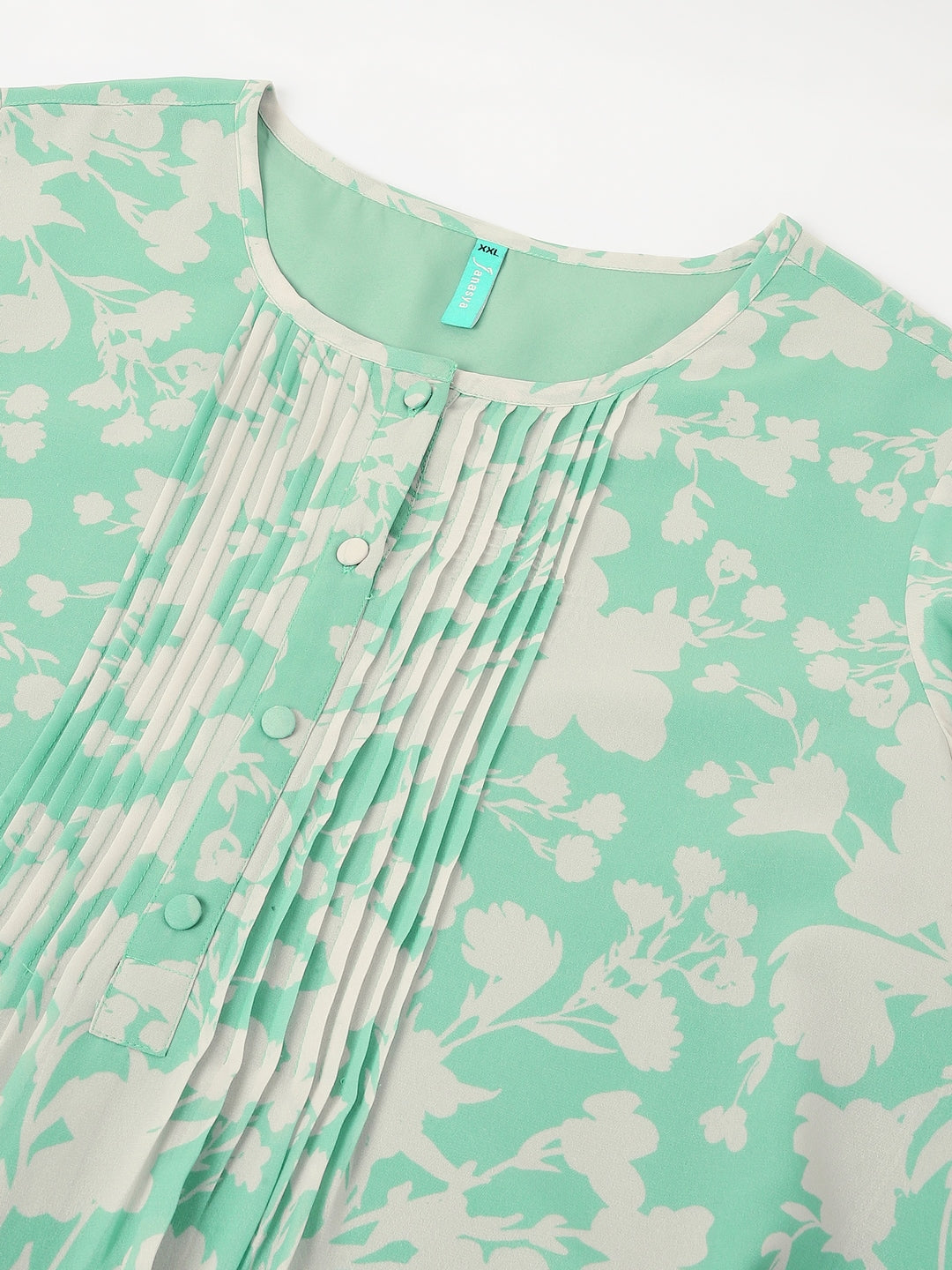 Janasya Light Georgette Floral A-Line Tunic - Distacart