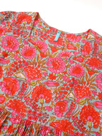 Janasya Bright Cotton Floral Flared Dress - Distacart