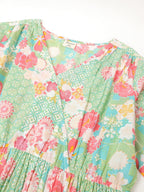 Janasya Bright Cotton Floral A-Line Dress - Distacart