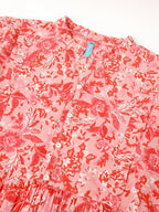 Janasya Bright Cotton Floral A-Line Dress - Distacart