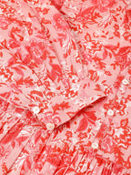 Janasya Bright Cotton Floral A-Line Dress - Distacart