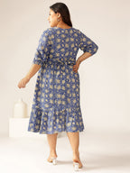 Janasya Bright Cotton Floral Fit & Flare Dress - Distacart