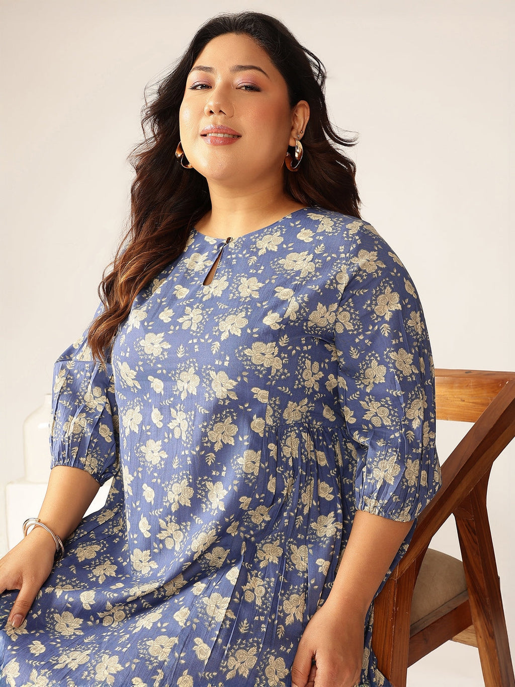Janasya Bright Cotton Floral Fit & Flare Dress - Distacart