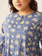Janasya Bright Cotton Floral Fit & Flare Dress - Distacart