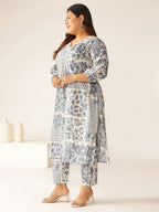 Janasya Light Cotton Floral A-Line Kurta Set - Distacart