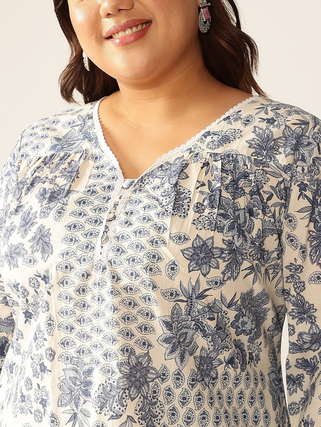 Janasya Light Cotton Floral A-Line Kurta Set - Distacart