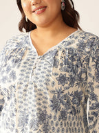Janasya Light Cotton Floral A-Line Kurta Set - Distacart
