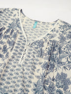 Janasya Light Cotton Floral A-Line Kurta Set - Distacart
