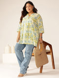 Janasya Light Cotton Floral A-Line Tunic - Distacart