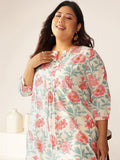 Janasya Light Cotton Floral A-Line Tunic - Distacart