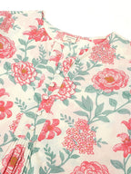 Janasya Light Cotton Floral A-Line Tunic - Distacart