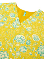 Janasya Bright Georgette Floral A-Line Tunic - Distacart
