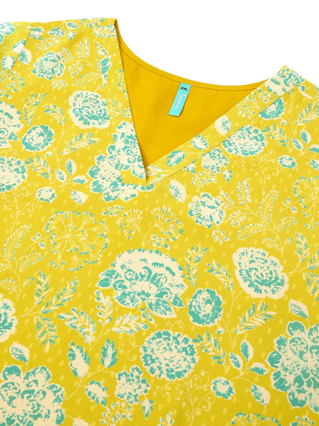 Janasya Bright Georgette Floral A-Line Tunic - Distacart
