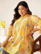 Janasya Light Cotton Tropical A-Line Tunic - Distacart