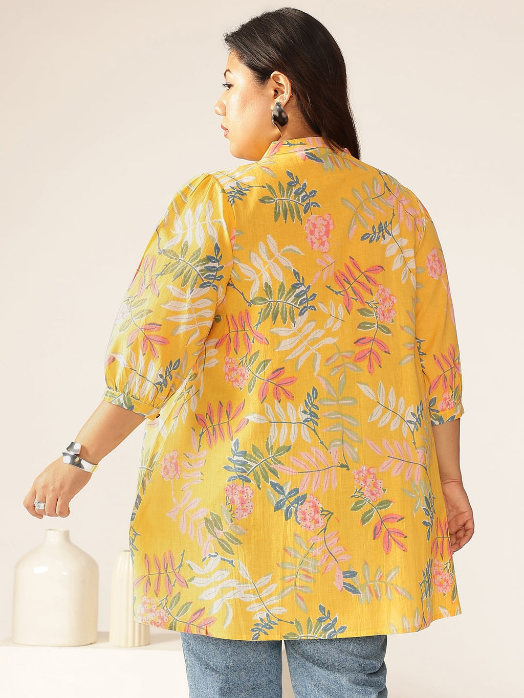 Janasya Light Cotton Tropical A-Line Tunic - Distacart