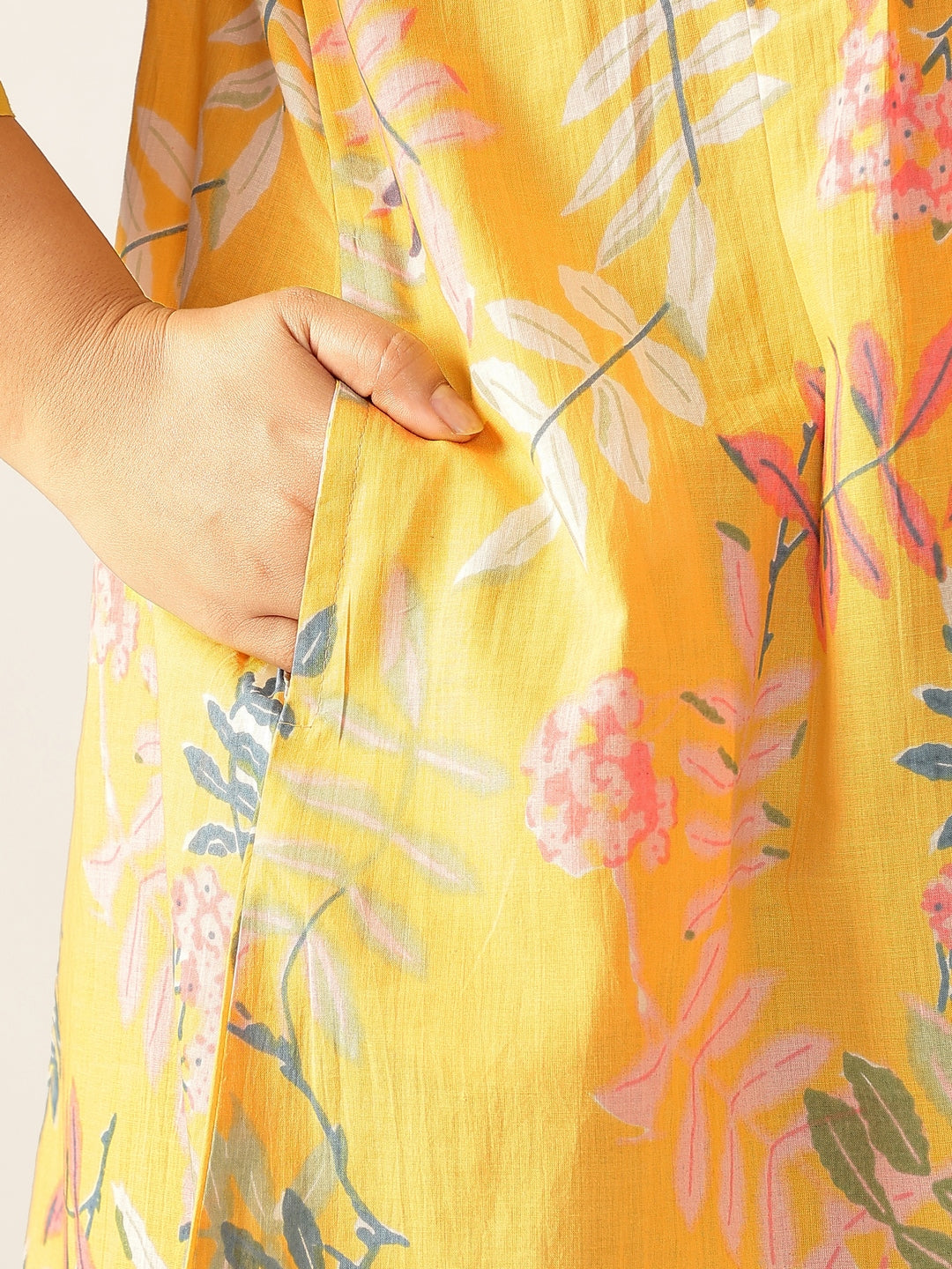 Janasya Light Cotton Tropical A-Line Tunic - Distacart