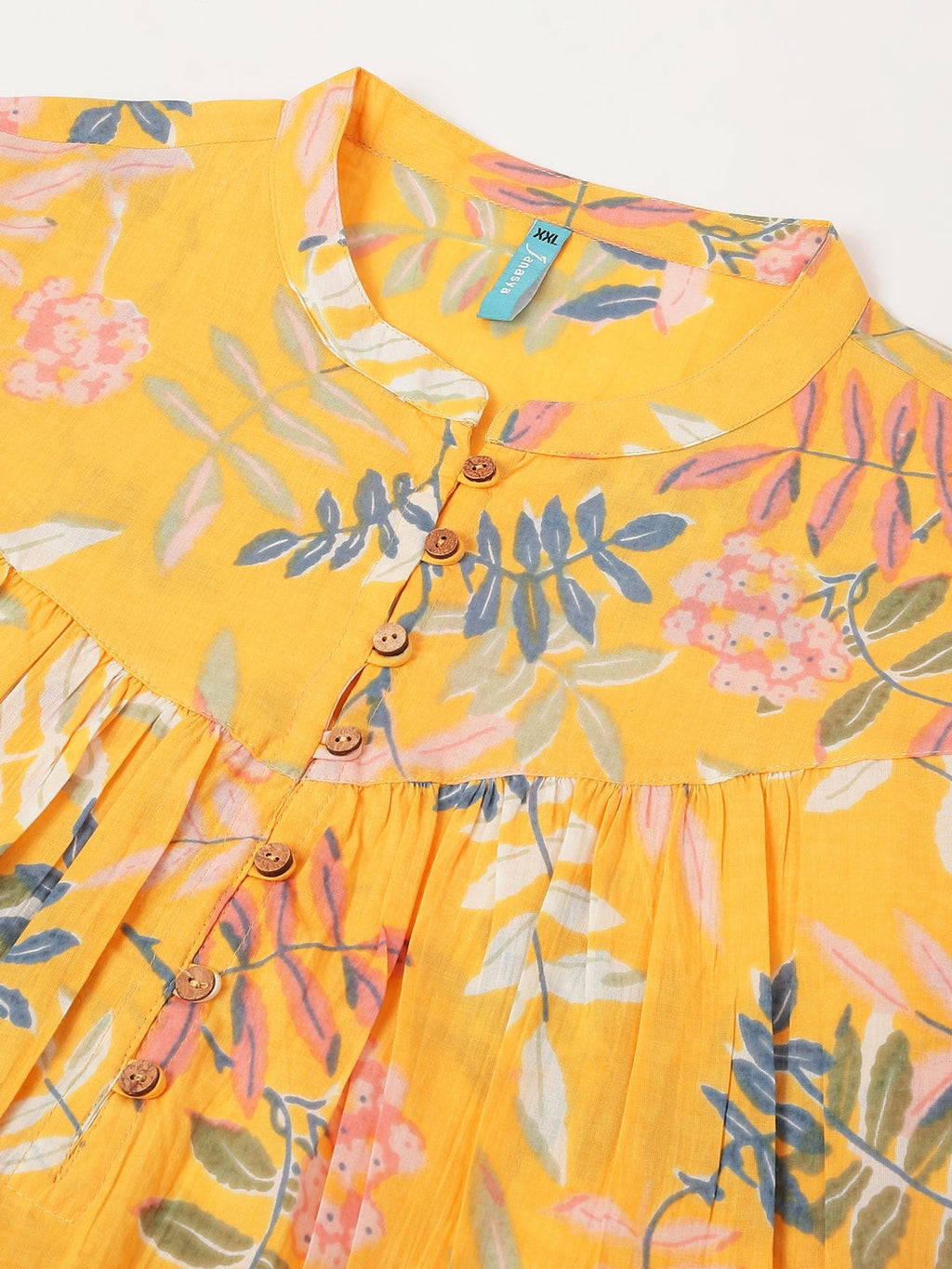 Janasya Light Cotton Tropical A-Line Tunic - Distacart