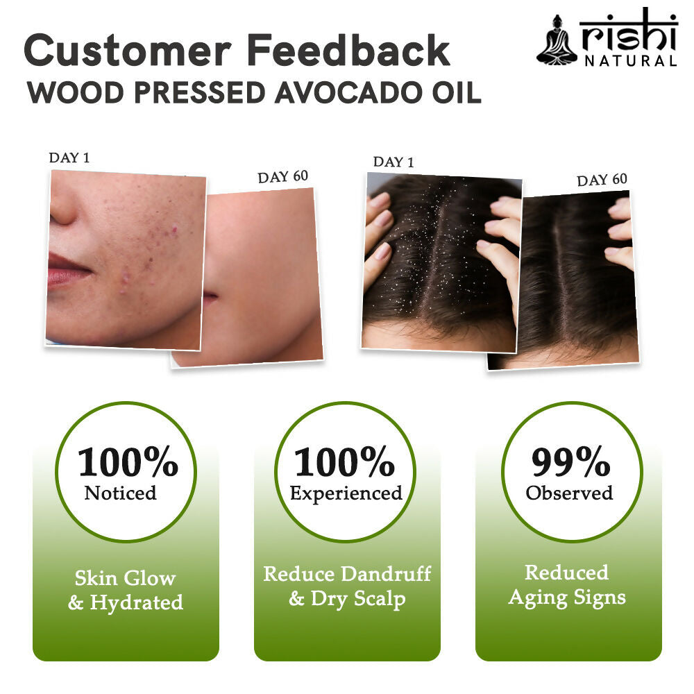Rishi Natural Avocado Oil Wood Pressed 100% Pure Healthy skin And Hair