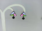 Terracotta Triangle Ear Studs With Drops