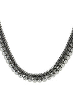 NVR Women Silver-Plated Oxidised Necklace