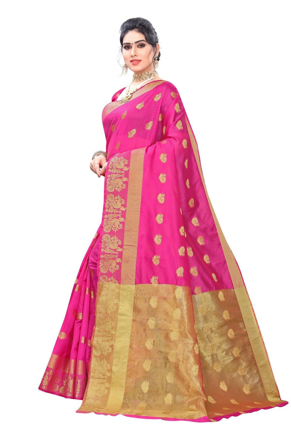 Vamika Banarasi Jacquard Weaving Pink Saree