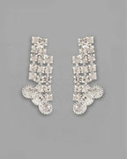 VOJ Silver Plated AD Stone Studded Necklace With Earrings Jewellery Set