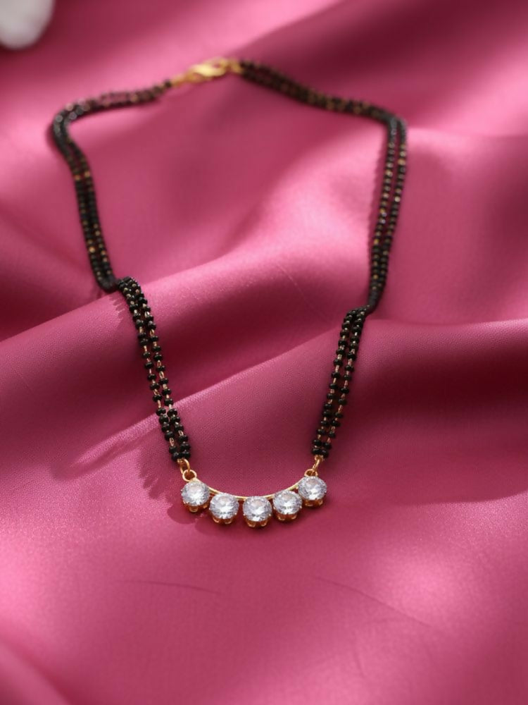 NVR Women Gold Plated Black Beaded Mangalsutra - Distacart