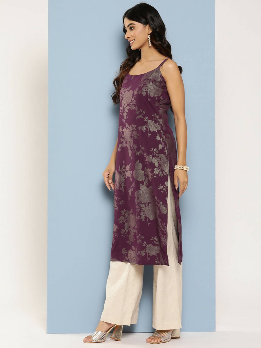 Ahalyaa Women's Traditional wear Kurta - Wine