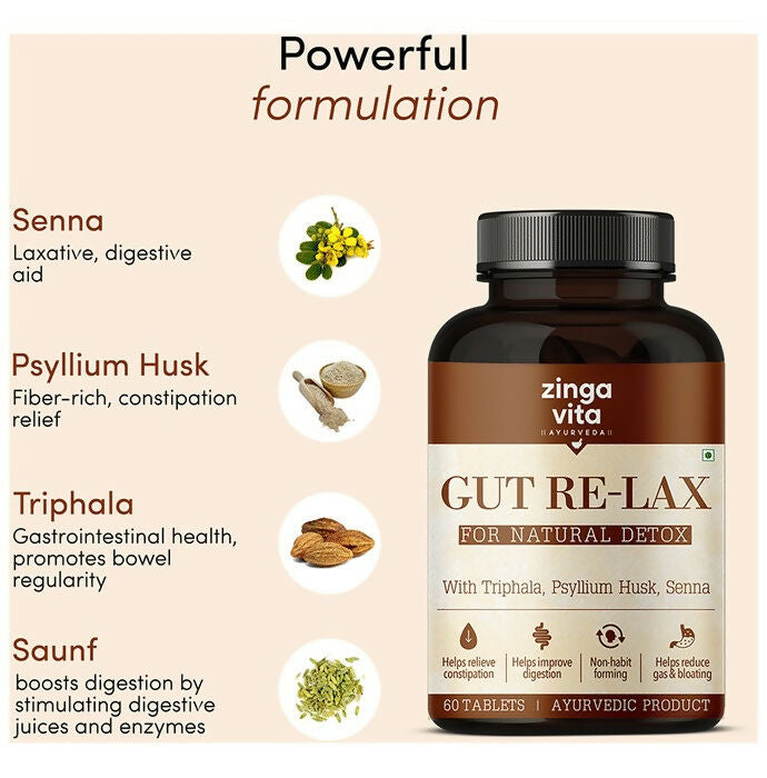 Zingavita Gut Re-Lax Tablets for Natural Detox - Distacart