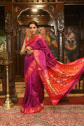 Very Much Indian Pure Silk Paithani With Most Magenta With Contrast Pink - Distacart